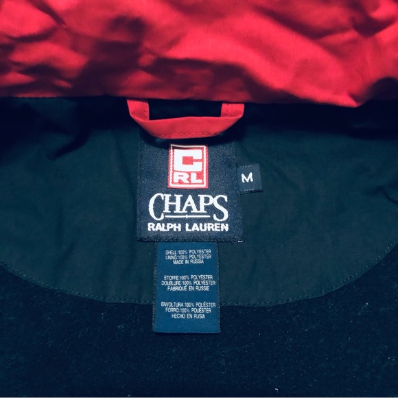 Chaps Ralph Lauren Classic Winter Jacket Red/Navy Blue Size Medium Fleece Lined - Picture 5 of 9